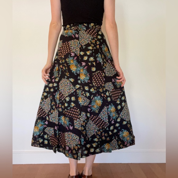 90’s Ribkoff floral maxi skirt / size 12 - Picture 15 of 16